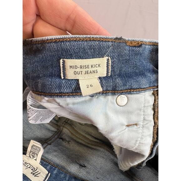 Madewell Women's Blue Denim Mid-Rise Kick Out Jeans Size 26 - Picture 8 of 10
